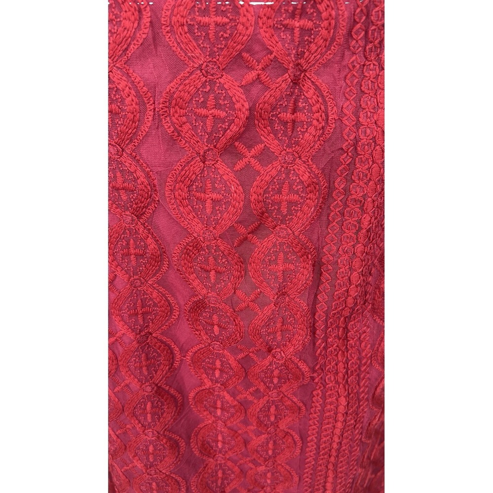 NEW Altar'd State LARGE Burgundy Lace Bell Sleeve Shift Dress - AC - Picture 4 of 11